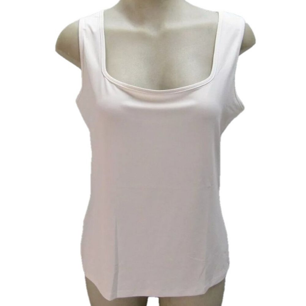 NEW ANNE FONTAINE Womens Lady Wide Strap Stretch Camisole Size 4 White